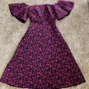 Jill Stuart flounce gown with puffy floral embroidery and whimsical shape